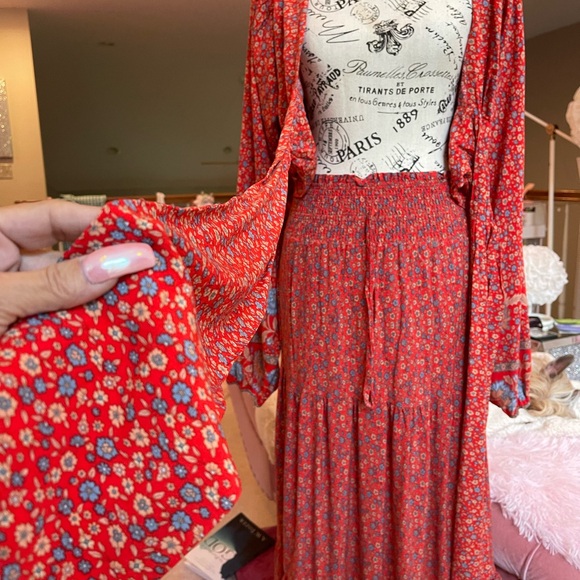 Bohemian Cropped Pheasant Blouse and Skirt Set❤️ - Picture 9 of 15